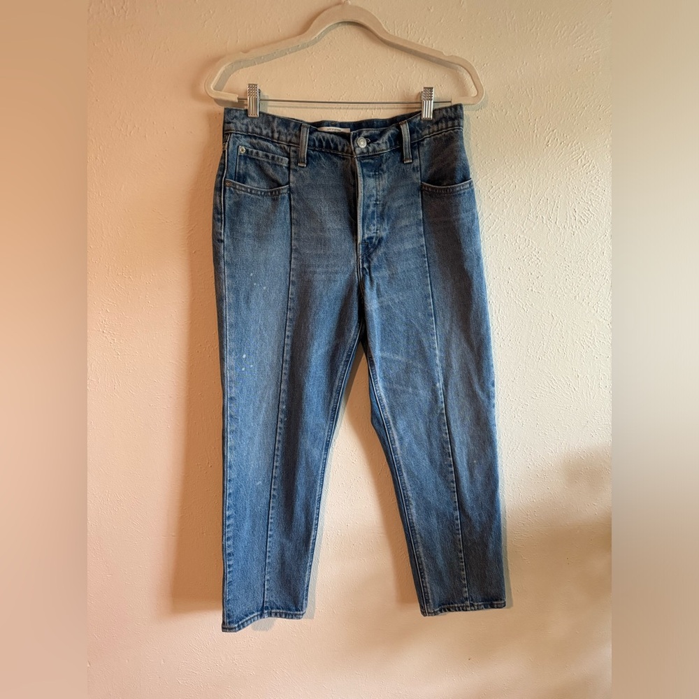 Levi’s Altered Straight Jeans With Fake Paint Marks And In-seam Buttons W 30